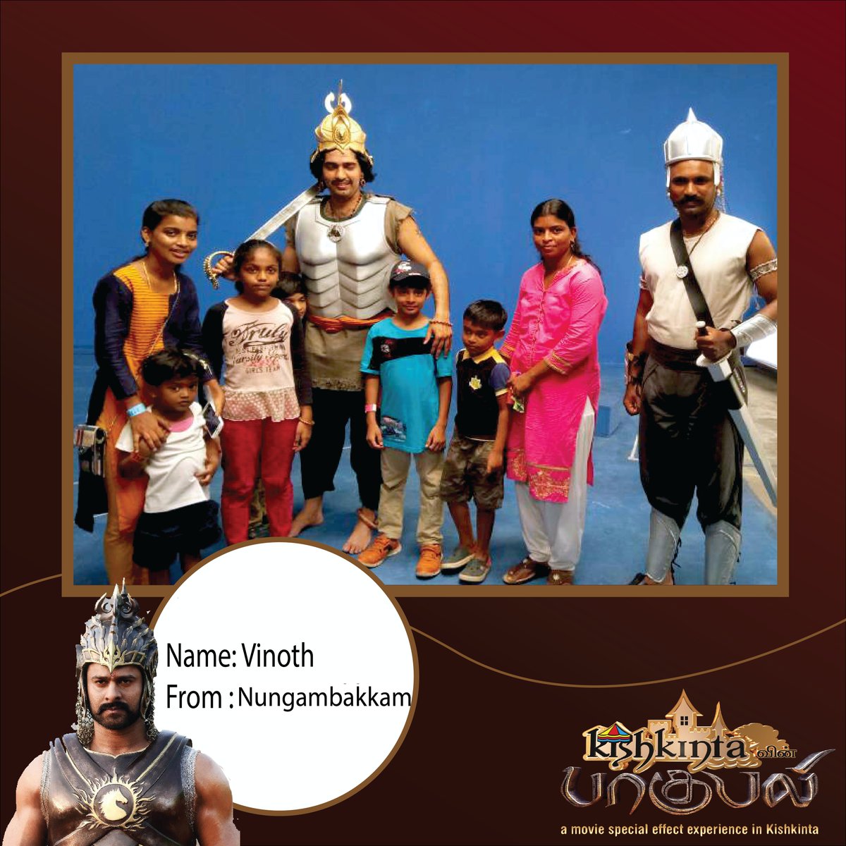 KishkintaTPark's tweet photo. When Vinoth was crowned as the great warrior #Baahubali! Don't miss out your chance to become Baahubali only at #KishkintavinBaahubali! https://t.co/dABqJ3S3q5
