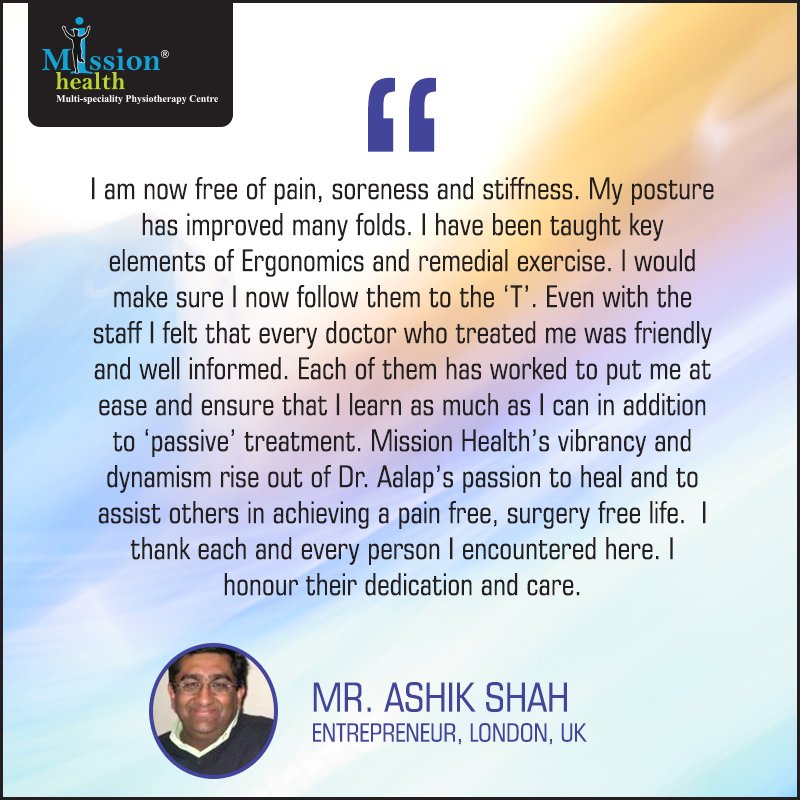 MyMissionHealth's tweet photo. Pain was just a history when Ashik shah from #London visited our experts@ #MissionHealth #Ahmedabad
https://t.co/ROXJ6jC4Y9 
#SpineClinic https://t.co/jIrVMDbLU1