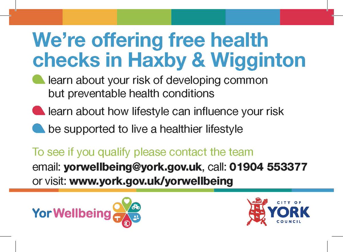 Free Health Checks in Haxby &amp; Wigginton !