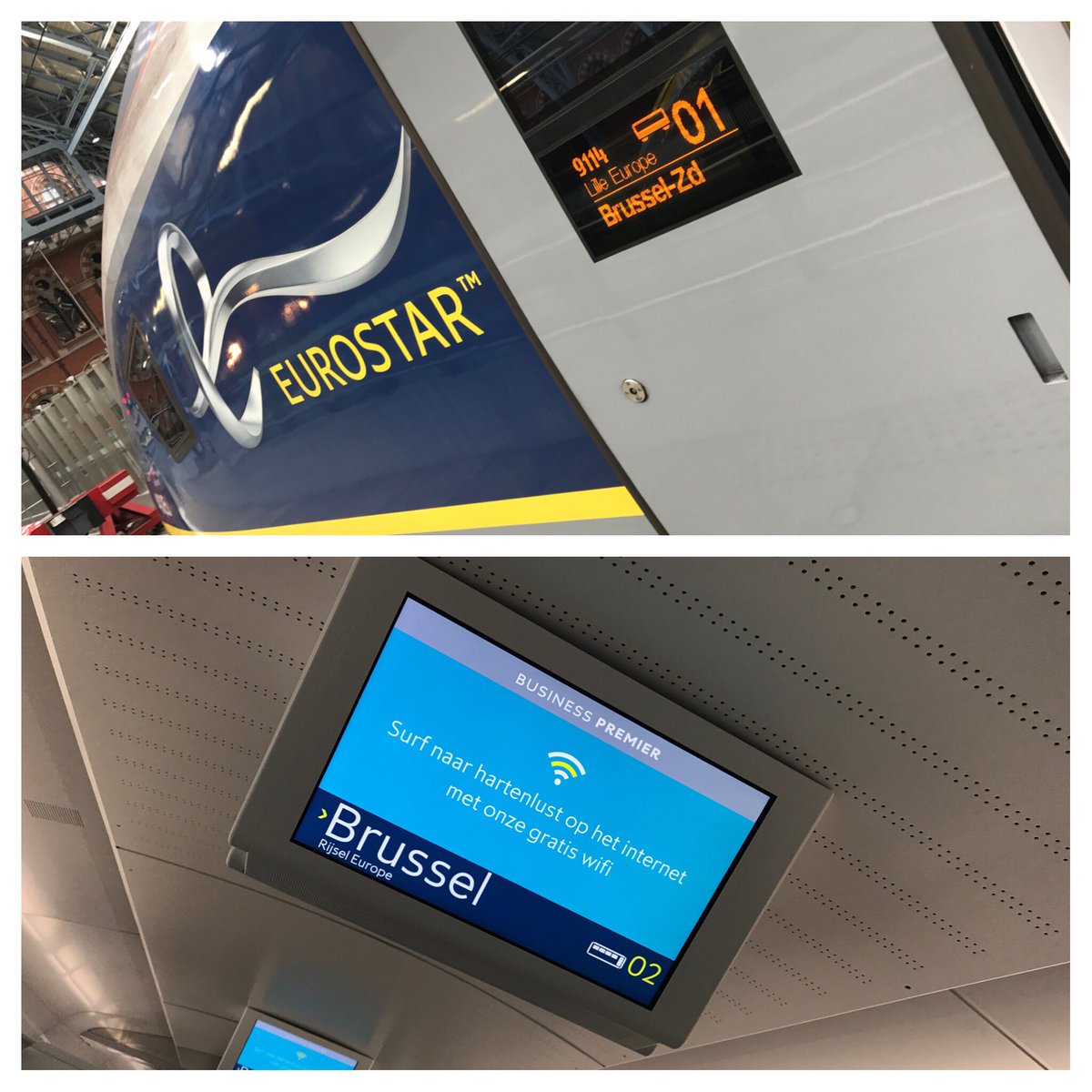 First commercial service of our new #e320 train to #Brussels! #ES9114 #eurostar #siemens #velaro #e320