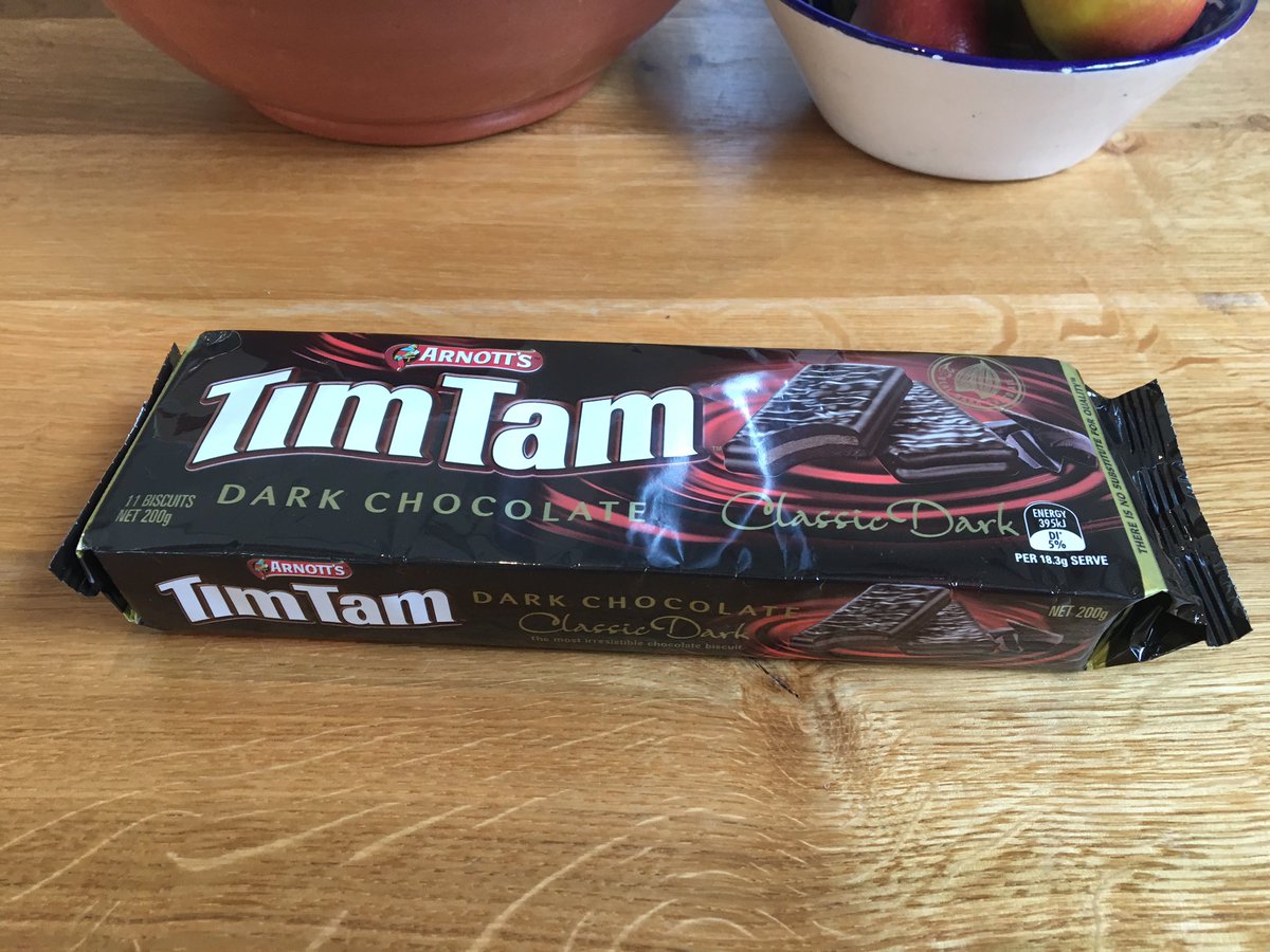 Packet of dark chocolate Tim Tams