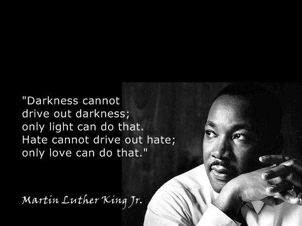 localnotail's tweet photo. Mourn the horror, but please don't give in to hate. 
"Darkness cannot drive out darkness" #MLK
#Manchester #BeKindMankind #MoreInCommon https://t.co/G8zHnhfxOq