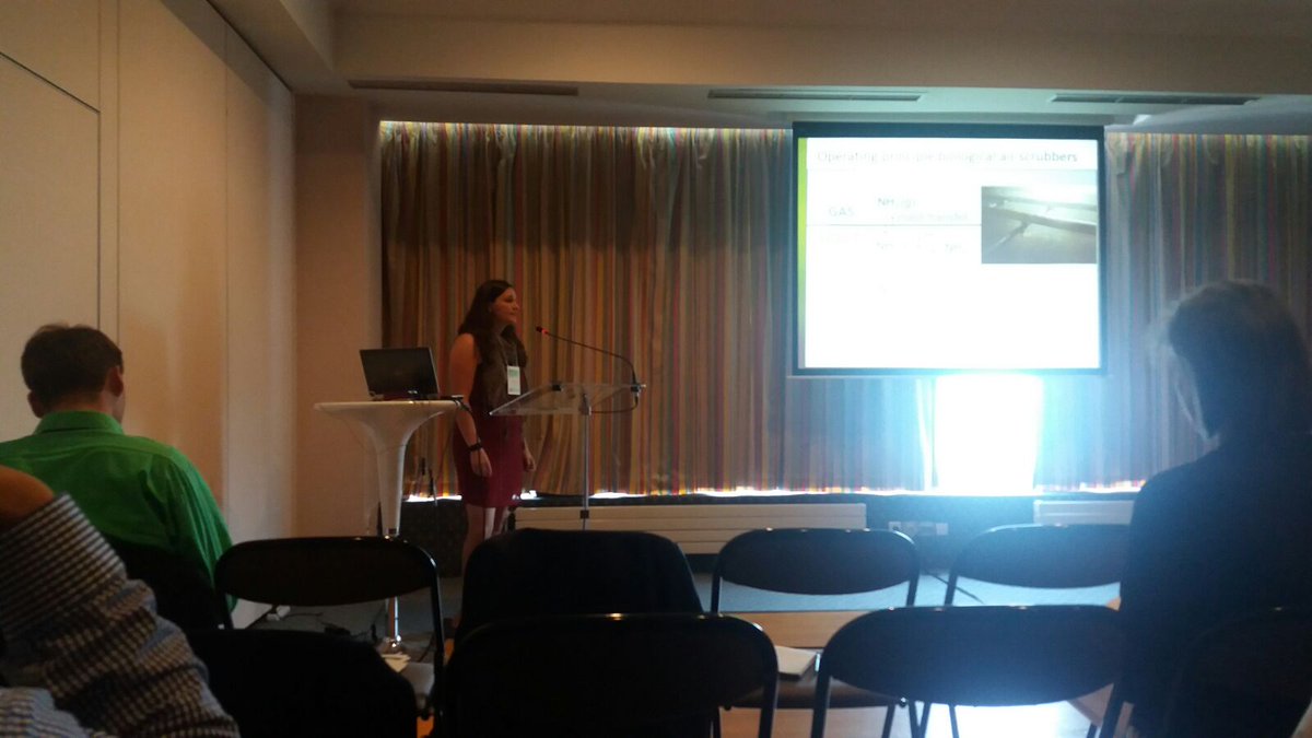 CarolVdHeyden's tweet photo. Inoculation of biological air scrubbers can be beneficial to reduce N2O production #EmiLi2017 #ILVO #UGent https://t.co/6ScQhIchBv
