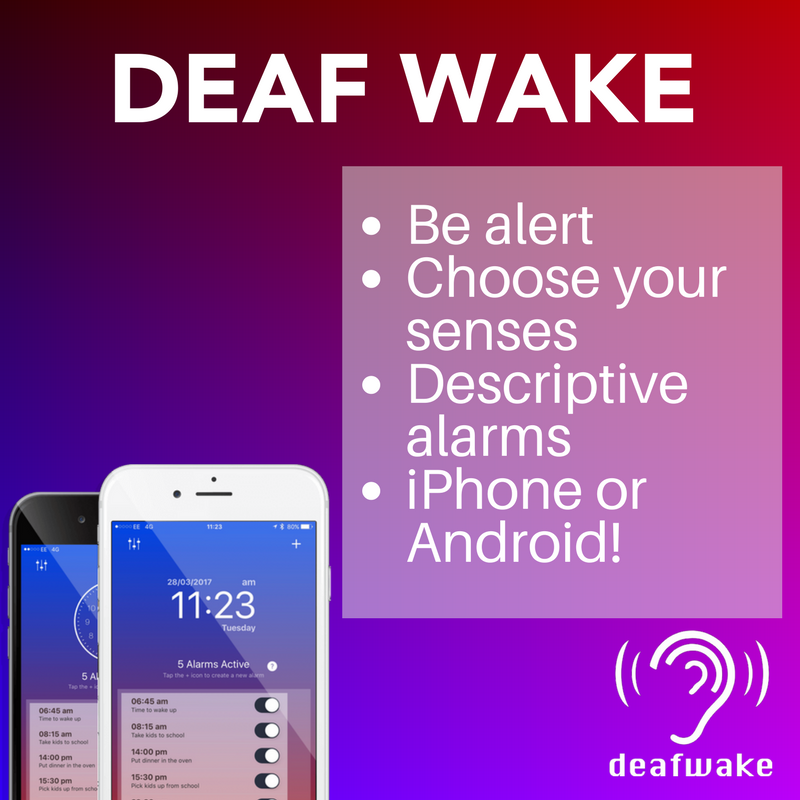 DeafWAKE's tweet photo. #DeafWake is an app designed by a hearing impaired person with Deaf people in mind. 

Download today 👉 https://t.co/A9rJxocXkJ

#Deaf https://t.co/0qutWa3Wbh