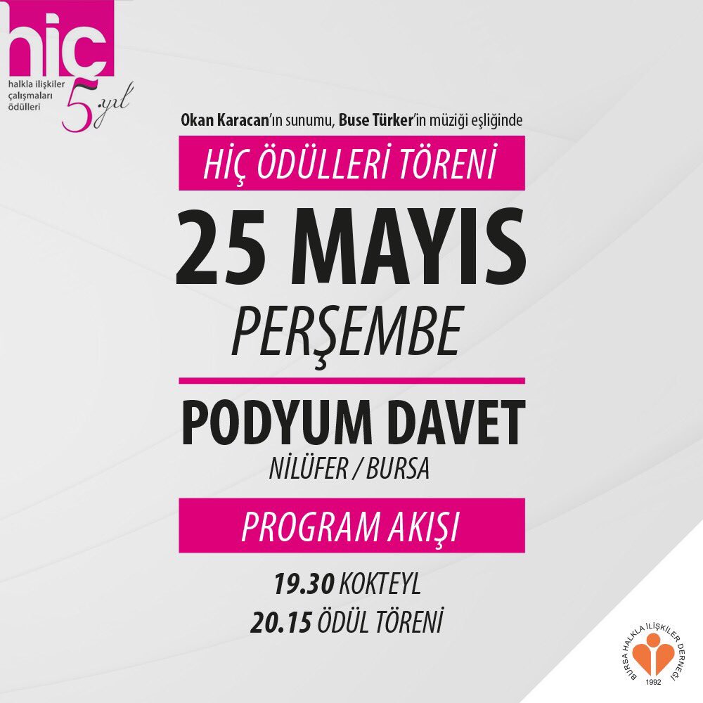 25 Mayıs Perşembe #hiç5 #halklailişkilerderneği #hiçDurma
