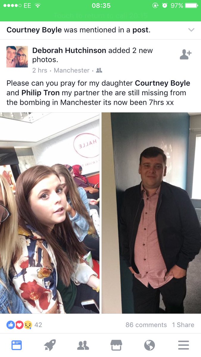 alicelucyrose_'s tweet image. Please share this to find Courtney Boyle from Newcastle, who was at the Ariana concert last night with her step dad #MissingInManchester 💔
