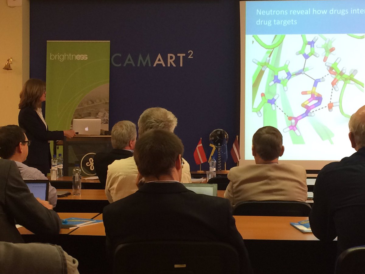 brightnesseu's tweet photo. ESS is a step forward for structural #biology. It will allow us to study proteins in smaller crystals, says @Sindrasez at workshop in Riga https://t.co/p10mXmannL