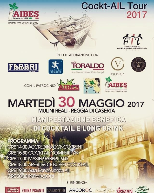 Vi aspettiamo ai Mulini Reali...facciamo del bene! #bartending #ail #mixology #fuoridalbranco