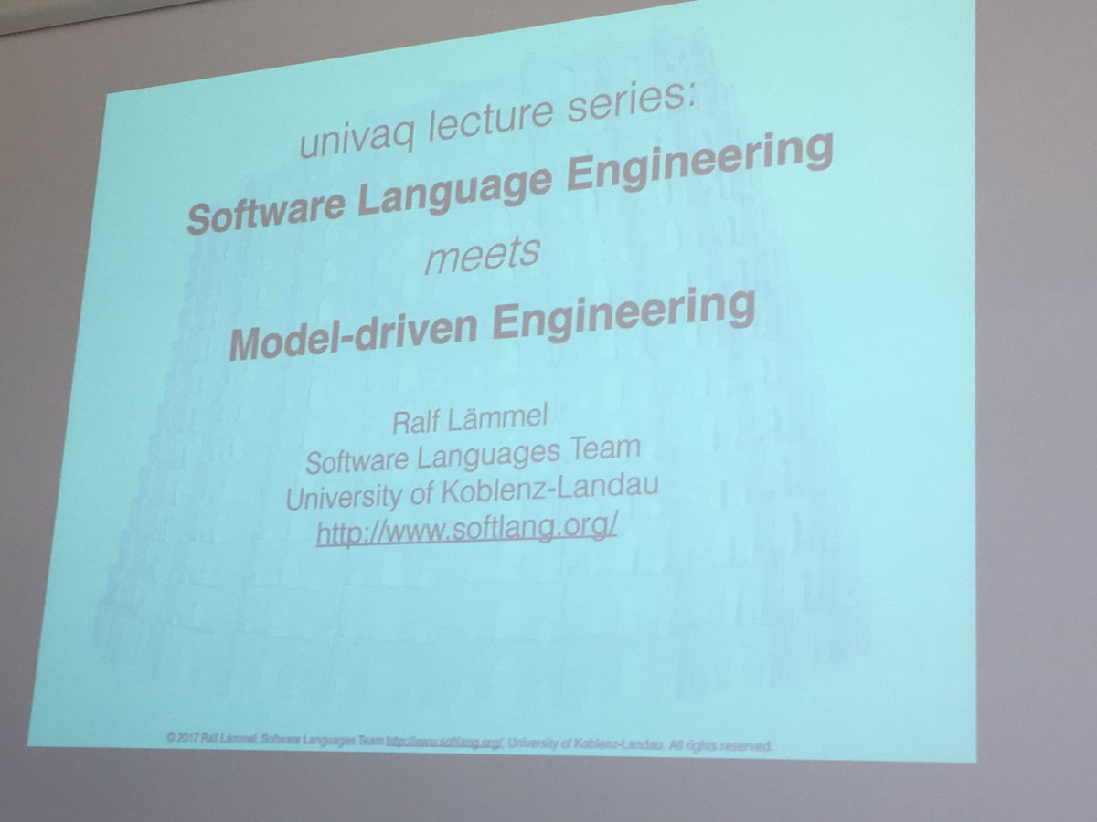 Alfonso Pierantonio (@apierantonio) on Twitter photo @reallynotabba is guest lecturer today in my MDE course at <a href="/univaq/">Università degli Studi dell'Aquila</a> - internal DSLs, more lectures to come !! @reallynotabba is guest lecturer today in my MDE course at <a href="/univaq/">Università degli Studi dell'Aquila</a> - internal DSLs, more lectures to come !!
