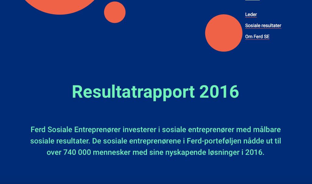 Ferd_SE's tweet image. Sjekk ut de sosiale resultatene for 2016 i vår heldigitale resultatrapport! #sosent ferd-sosent.no