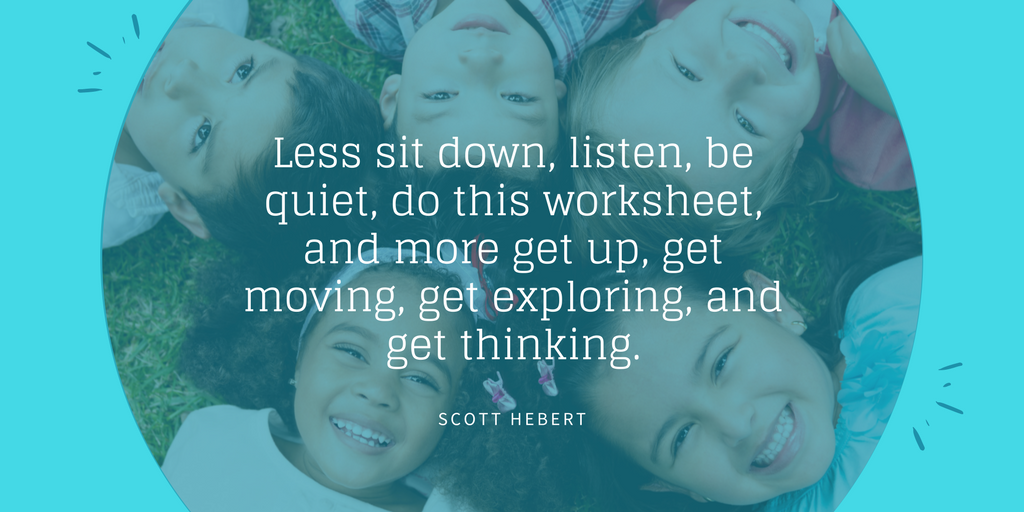 ASCD's tweet image. Students need less &apos;sit down and be quiet&apos;, and more &apos;get up and get thinking.&apos; - @MrHebertPE  bit.ly/2q8lPA9