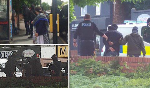 OnlineMagazin's tweet photo. 🆘‼️👮🔥 UK: Images of the arrest of a 23 year old in #Chorlton in connection with #ManchesterArea #ISIS terror attack. https://t.co/C8iOuzUZrG https://t.co/quDMk1RGG8