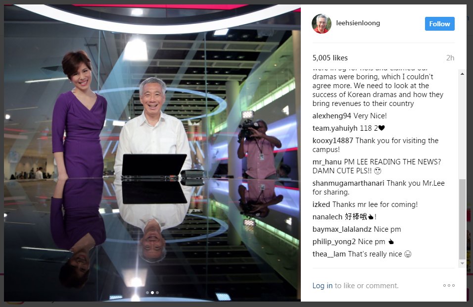 ChristineM_Chan's tweet photo. @yunsukCNA @leehsienloong PM Lee your #Insta fans propose you come back to read the news! Waah those ratings #cannotfight I volunteer to scroll the autocue for you... https://t.co/C7sqmnXmQb