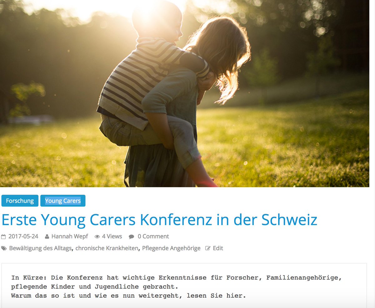 #youngcarersCH Konferenz: 
.@Careum präsentiert #Forschung Thema #YoungCarers
buff.ly/2rbSmZm
#empowerment