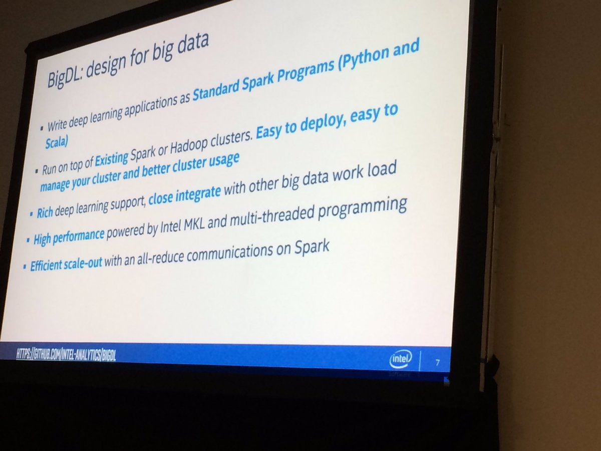 bigdata's tweet image. BigDL is now in production in several companies: Ding Ding @Intel Hardcore Data Science #StrataHadoop London