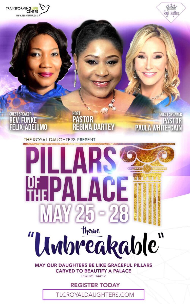 Royaldaughters's tweet photo. REGISTER TODAY FOR YOUR WIFE/MOTHER/DAUGHTER/SISTER/FRIEND/COLLEAGUE! THEIR LIVES ARE GUARANTEED ✌🏾BE STRENGTHENED 🏛🔥#PILLARSOFTHEPALACE https://t.co/XOX5XW6UMh