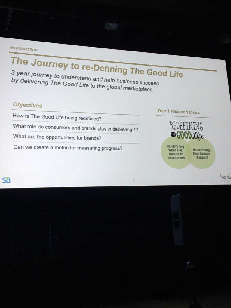 Harris Insights &amp; Analytics asks consumers, what defines The Good Life? #sb17detroit