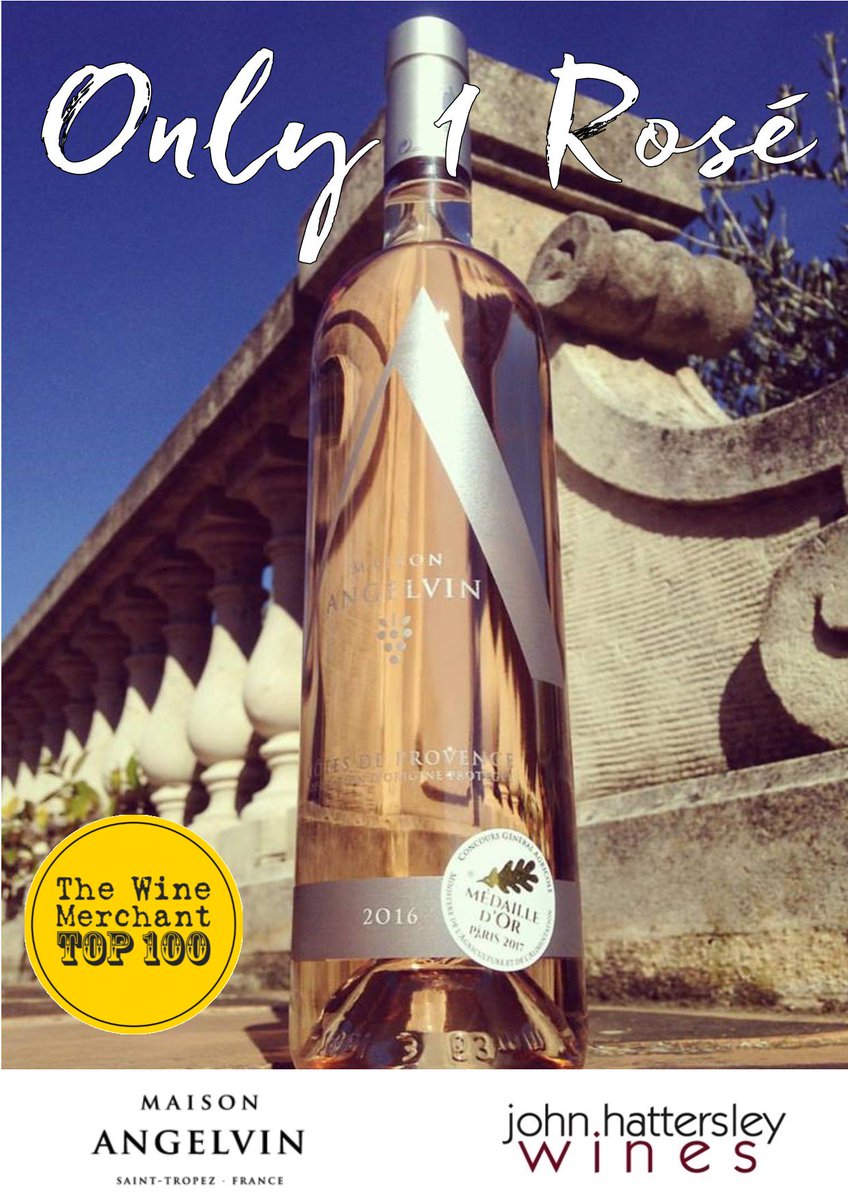 The only Rosé to be named in the <a href="/WineMerchantMag/">The Wine Merchant</a> Top 100! Well done @maisonangelvin #StTropez #ProvenceRosé Available at <a href="/hattersleywines/">John Hattersley</a>