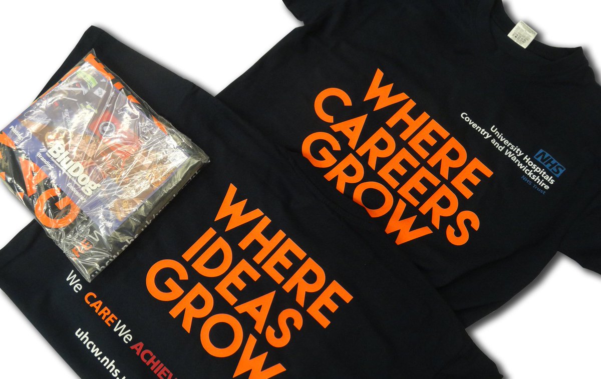 BluDogUK's tweet photo. T Shirts complete for University Hospitals Coventry and Warwickshire NHS Trust, we hope you like them. Contact us now for a quote! https://t.co/Qna1PVZekc