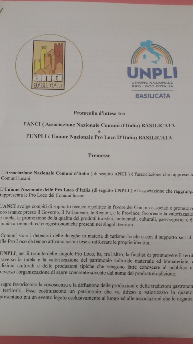 adducesocial's tweet photo. sottoscritto protocollo intesa @ancibasilicata @UnpliBas collaborazione territoriale #cultura #Turismo @Matera2019 https://t.co/DU5UWawjKy