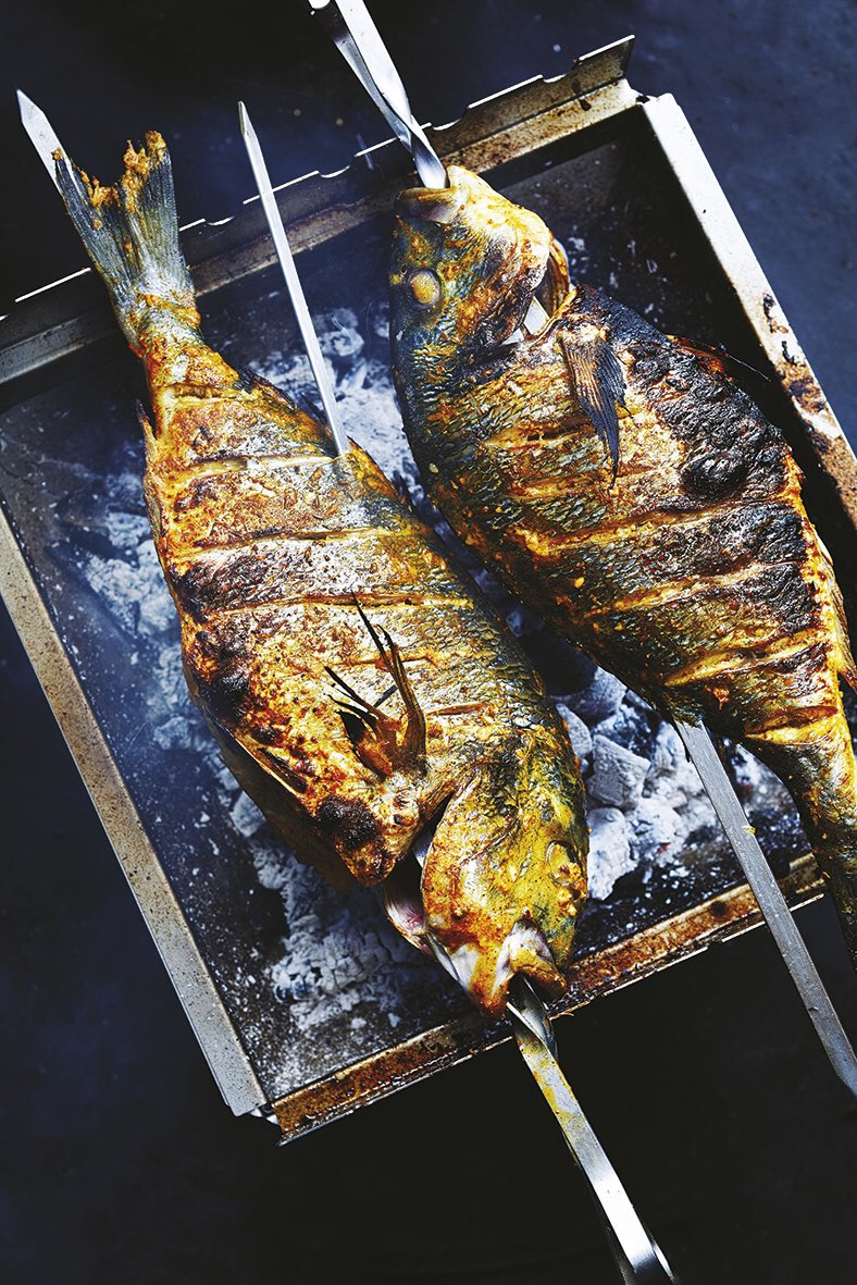 Another great shot from <a href="/TheCurryGuy/">The Curry Guy</a> best selling book (seriously guys, check it out!). Tandoori Sea Bream (pic by <a href="/KrisKirkham/">Kris Kirkham</a> 📸 )