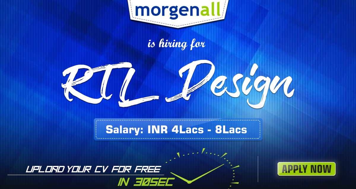 MorganAllJobs's tweet photo. We have an opening for the position of #RTL_Design. A right candidate can earn up to 4Lacs-8Lacs.
https://t.co/mQuT0NV0Hm https://t.co/TIj50xtH5h