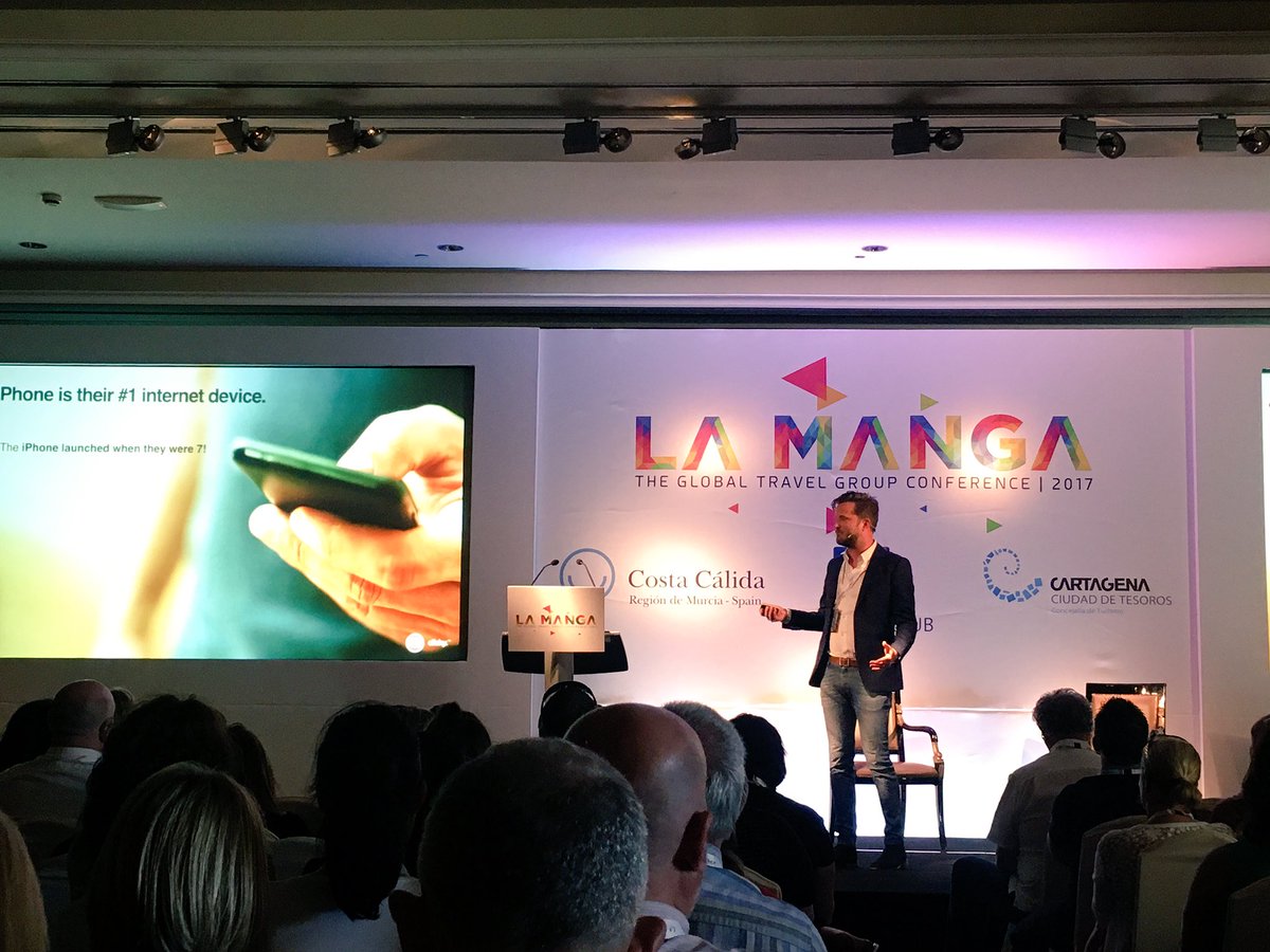 Our CEO and Founder <a href="/oliyeates/">Oli</a> speaking about Millenials <a href="/TGTGConference/">GTGCONF20</a> in La Manga #TGTGCONF17 #travel