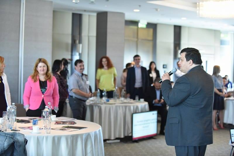 BusinessMark_'s tweet photo. MARIAN HANGANU, Sales Manager, ROMANIAN SOFTWARE încheie prima sesiune a evenimentului #Workinmotion.
#BusinessMark #Bucharest https://t.co/8cs5GjEyRf