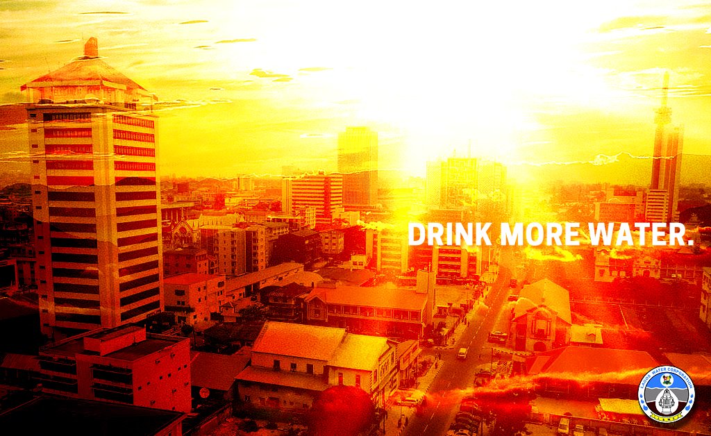 Lagoswater's tweet photo. Dear Lagosians, please be aware of the intense heat that can cause rapid dehydration in your body. Drink more water. Retweet to save a life https://t.co/bARYPlYXkw