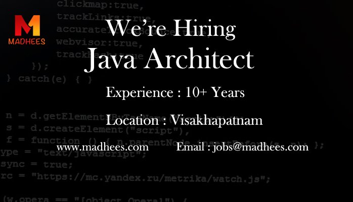 Kiransrinivask's tweet image. #Required #JavaArchitect with  #10Years of #Experience in Using #CoreJava, #Hadoop and #Storm.