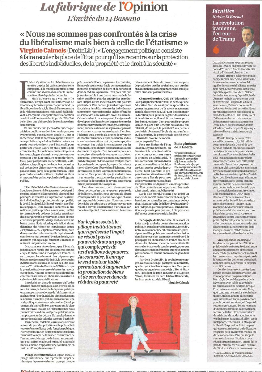VirginieCalmels's tweet photo. Découvrez ma dernière tribune dans les colonnes de @lopinion_fr : « À quand une France (vraiment) libérale ? » ➡️ https://t.co/ePefENYGKk https://t.co/WRL9i9lENy