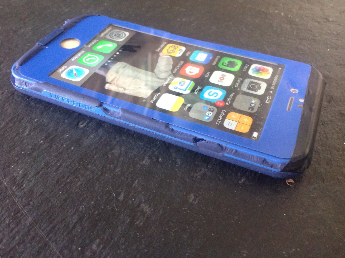 ardo_g's tweet photo. #Lifeproof iPhone case after 'surviving' my chest pocket, kept together with tape https://t.co/aQ9WSQXSND