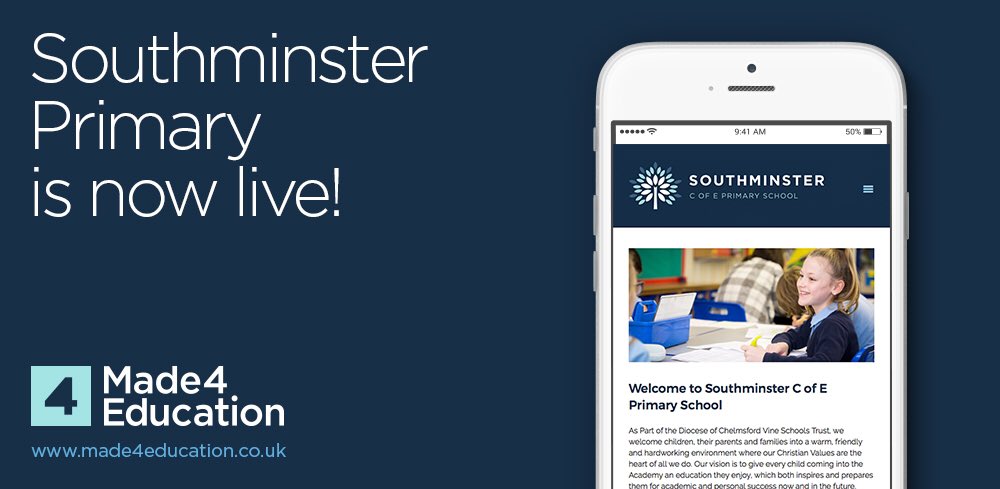made4education's tweet photo. We've just gone live on the brand new Southminster Primary School website! https://t.co/xeqoG0PQDv #Made4Education https://t.co/i2dmOlGX5A