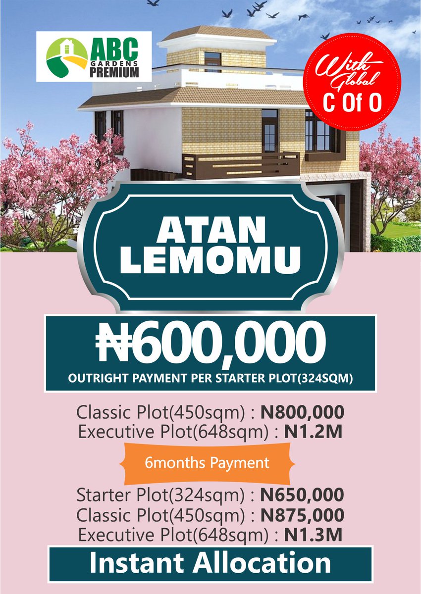 pertinenceltdng's tweet photo. #abcgardens #vipgardens #tuesdaymotivation #realestate @olorunsheyi @wisemanezekiel @OlaotanJeremiah @darephillips2 @dammiefresh @Omachee_ https://t.co/JKHVHXeB9z