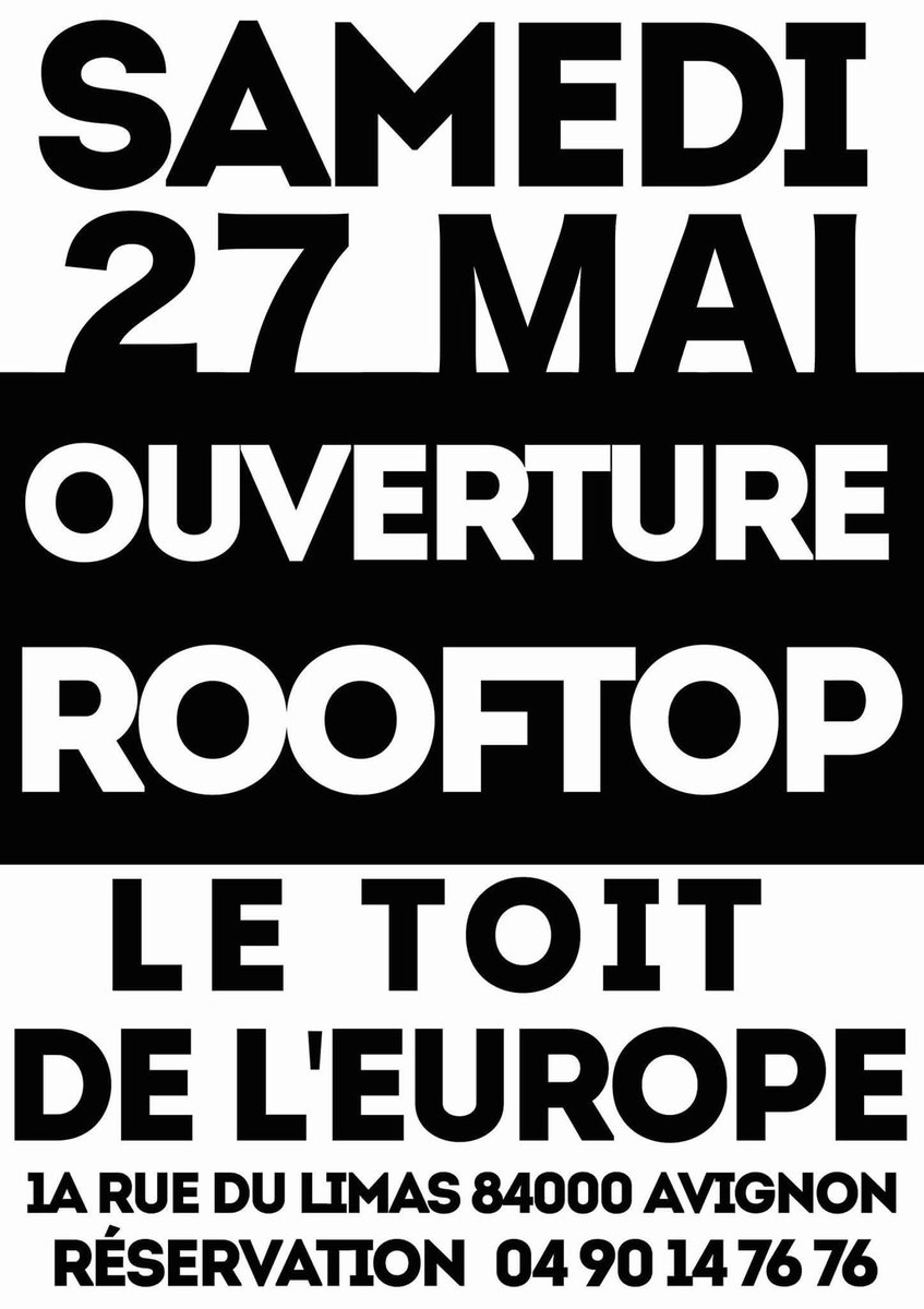 ThySlav's tweet photo. L'esclave Avignon investi  le toit  de l' Europe.  A partir de 20 h.
Music by miss victoria.
Before  le rooftop de l' esclave. 
#lounge https://t.co/Y1W7D65Pp6