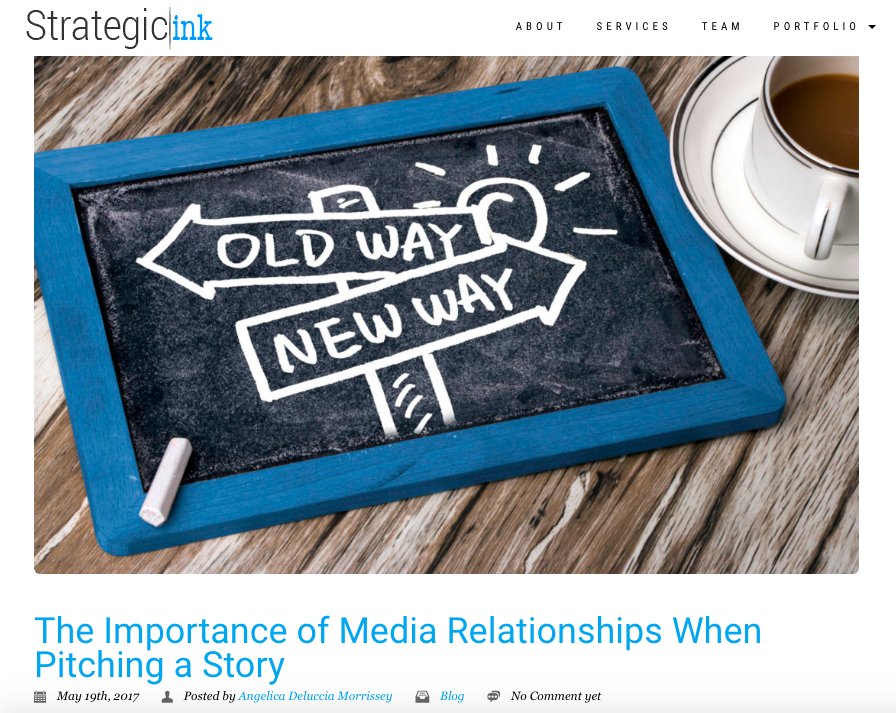 AMDeLuccia's tweet photo. Check out my latest blog for @StrategicInkPR: The Importance of #Media Relationships When #Pitching a Story https://t.co/lX9Dv74cxN https://t.co/nCwLUoqFdf