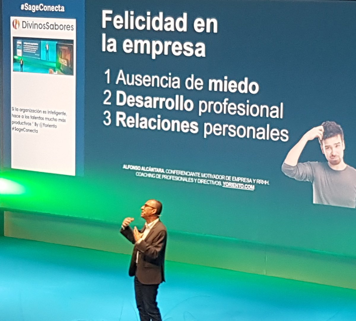 gemaesantiago's tweet photo. Uno de los datos de Felicidad de tu empresa en el ratio de gente que quiere volver By @Yoriento #SageConecta https://t.co/pv3Gqtgftd