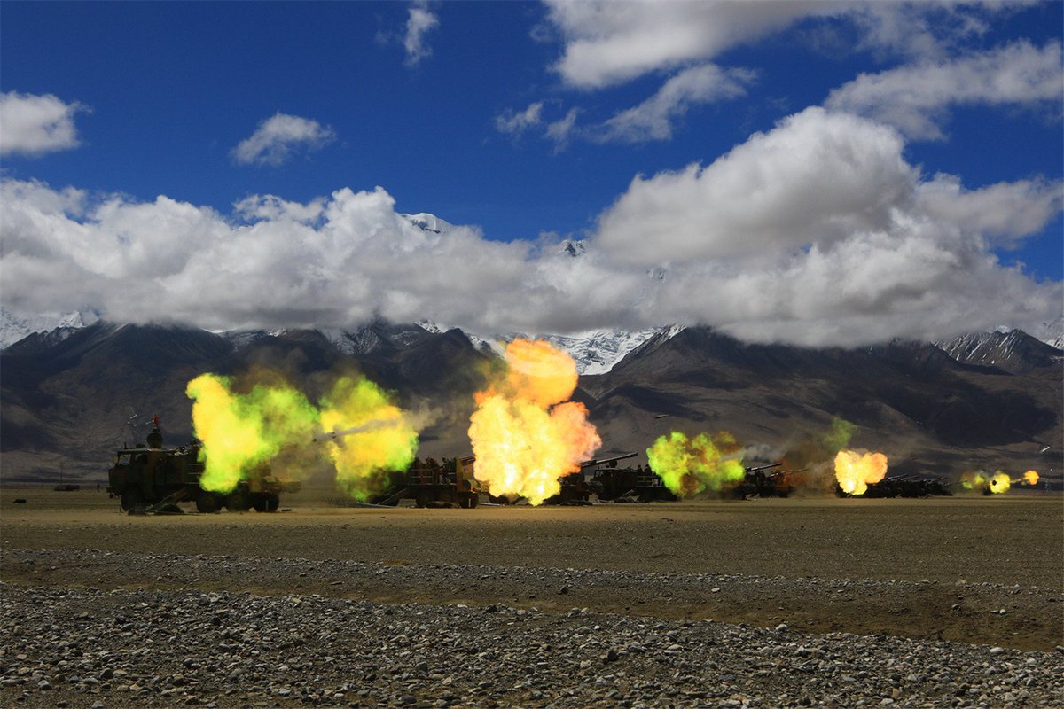 rajfortyseven's tweet photo. #China #PLA #Tibet MC #PCL09 122mm truck-mounted  SP howitzer system fires during live-fire training ex at 4700m
https://t.co/JVlNvcD1Hr https://t.co/wrvc8qDqme