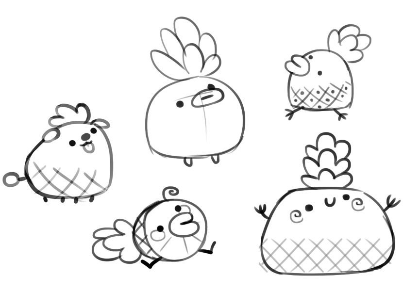 Here's some pineapple themed sweet boys and girls for a friend of mine (he chose the one on the left!) 