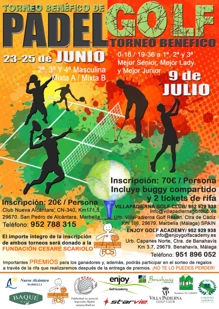 Fund Cesare Scariolo (@fcscariolo) on Twitter photo Comienzan nuestros #TorneosDeportivos. Pádel en <a href="/NuevaAlcantara/">Nueva Alcántara</a> del 23 al 25 de junio y Golf en VillaPadierna Golf Club el 9 de Julio. Comienzan nuestros #TorneosDeportivos. Pádel en <a href="/NuevaAlcantara/">Nueva Alcántara</a> del 23 al 25 de junio y Golf en VillaPadierna Golf Club el 9 de Julio.