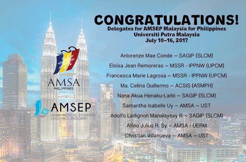 AMSAUST's tweet photo. CONGRATULATIONS to the AMSA UST delegates who are chosen to represent AMSA Philippines in the upcoming summer exchanges! #AMSEP https://t.co/ZO2Lr6ArtY