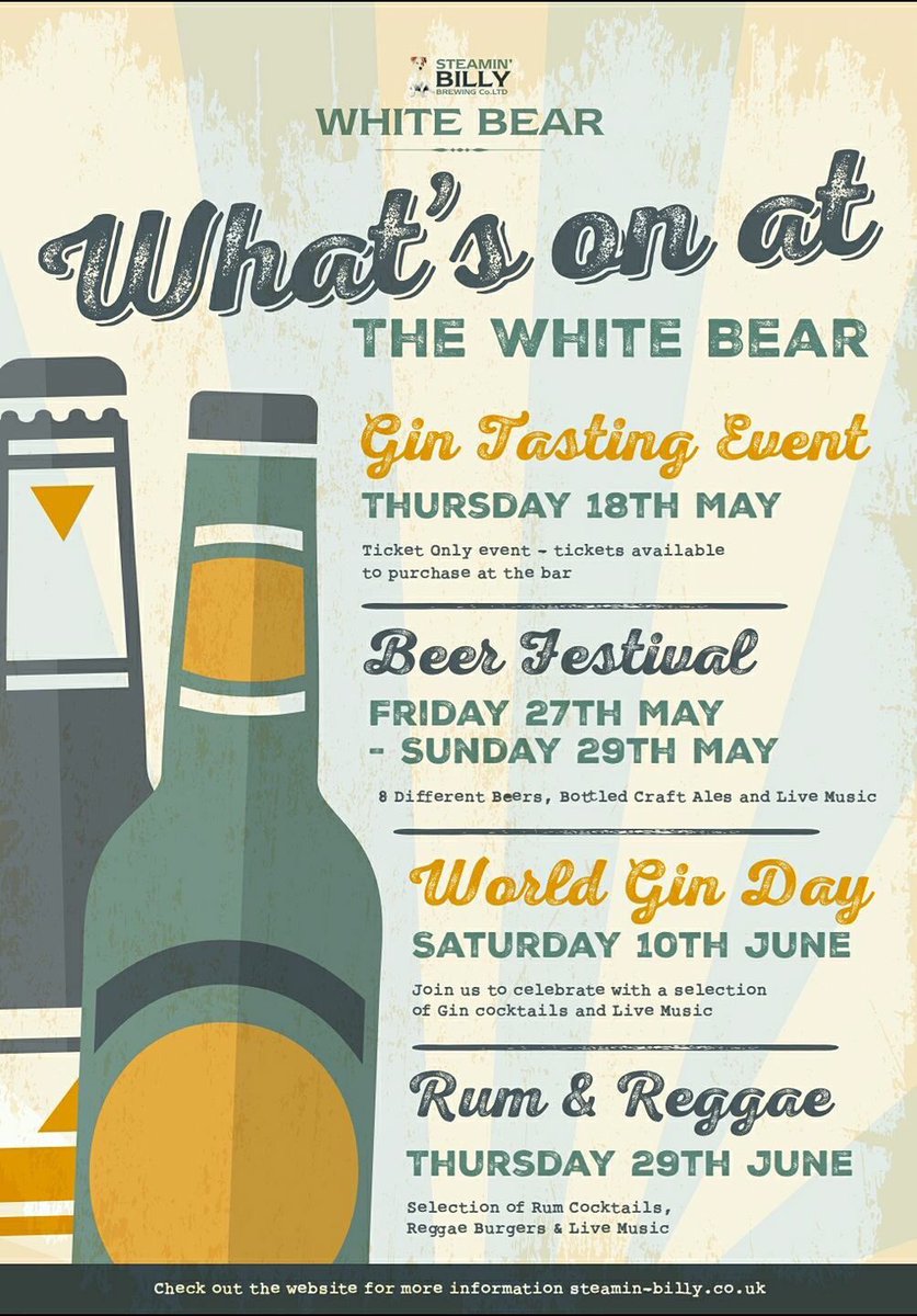 Looking for something to do this Bank Holiday? We've got it covered at Steamin' Billy with lots of events going on! #food #drink #music