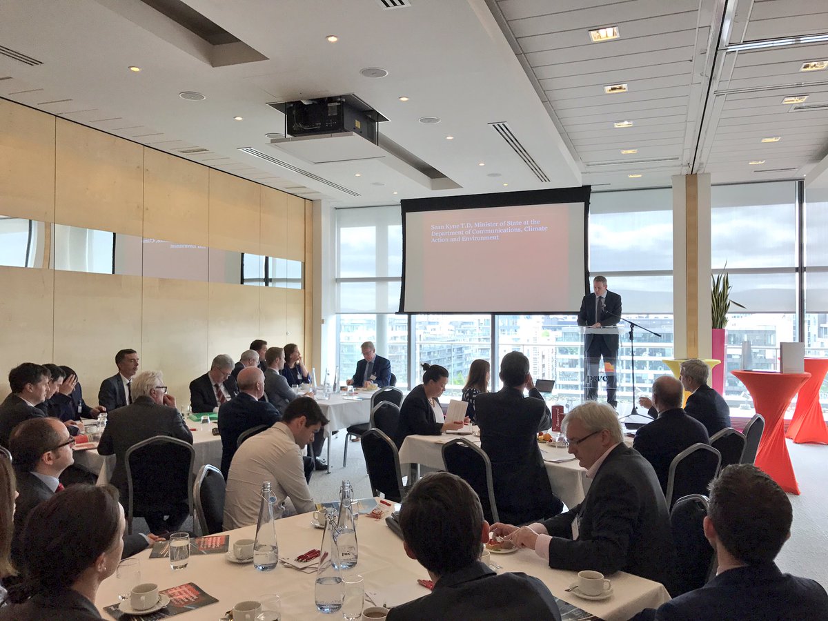 PwCIreland's tweet photo. Delighted to welcome Minister of State @SeanKyneTD to Spencer Dock for the Energy Transition launch event #energyroadmap https://t.co/UjSTe5op8O