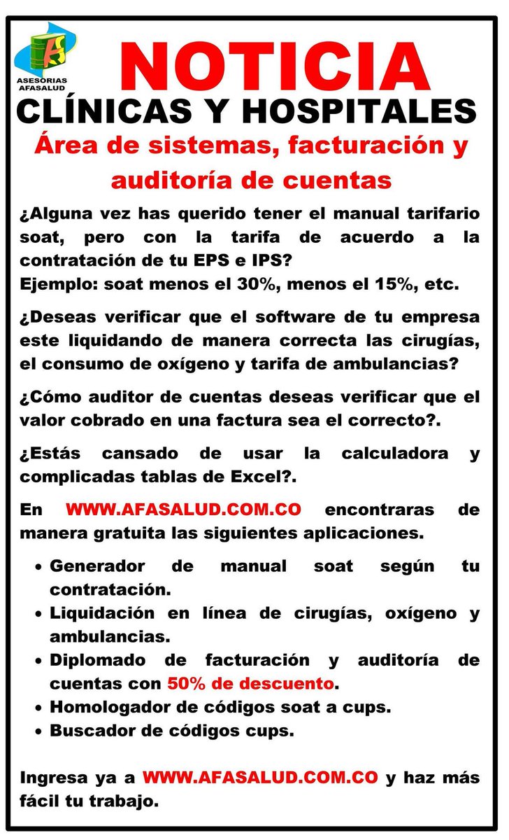 AFASALUD's tweet image. INGRESA YA A AFASALUD.COM.CO Y HAZ TU TRABAJO MÁS FÁCIL.