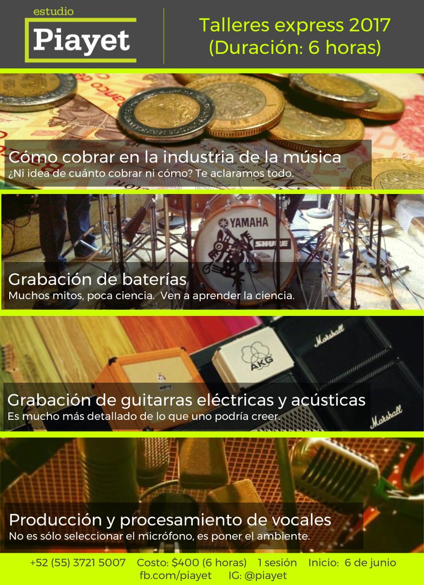 piayet's tweet photo. ¡Talleres de verano en Piayet! Nos encanta compartir nuestras técnicas.  Ven a aprender cómo producimos y grabamos.  #TallerDeVerano #Audio https://t.co/T8gGVrbaOu