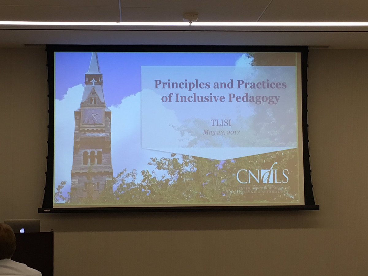 erikaabullock's tweet photo. We'll be live streaming Principles and Practices of Inclusive Pedagogy soon! Tune in! #tlisi17 https://t.co/j2TfwxKndy
