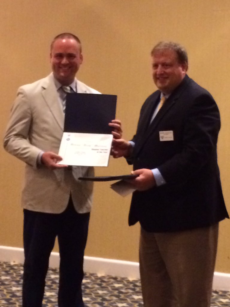 shutton22's tweet photo. Congratulations @drewmal109 Langley AFA Middle School STEM Teacher of the Year! What an honor today. #ymstags #YCSD https://t.co/cIFrHuSk8u