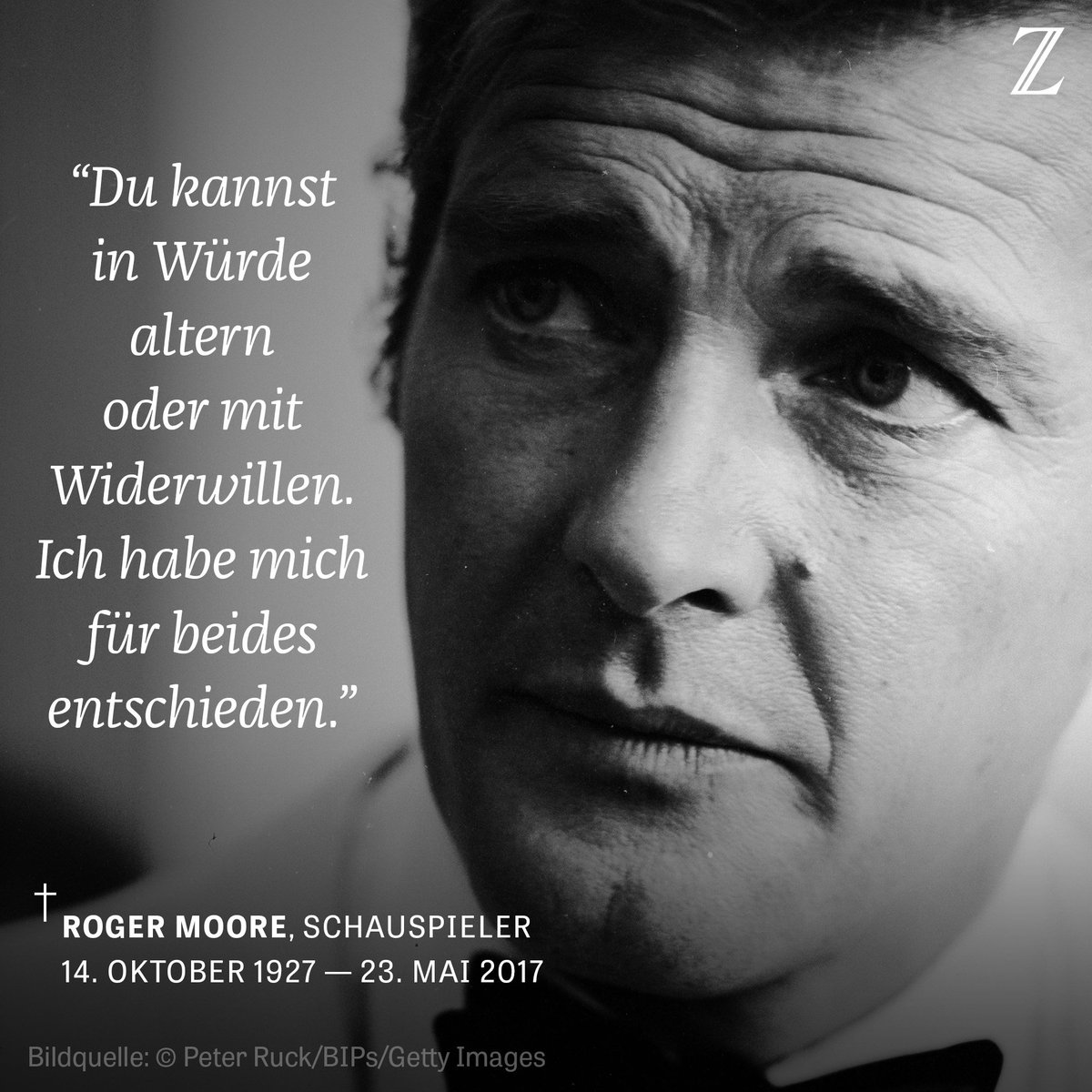 zeitonline's tweet photo. In der Rolle des James Bond wurde er berühmt: #RogerMoore ist im Alter von 89 Jahren gestorben. https://t.co/gFLDseGnwK https://t.co/XwIFCrwgRh