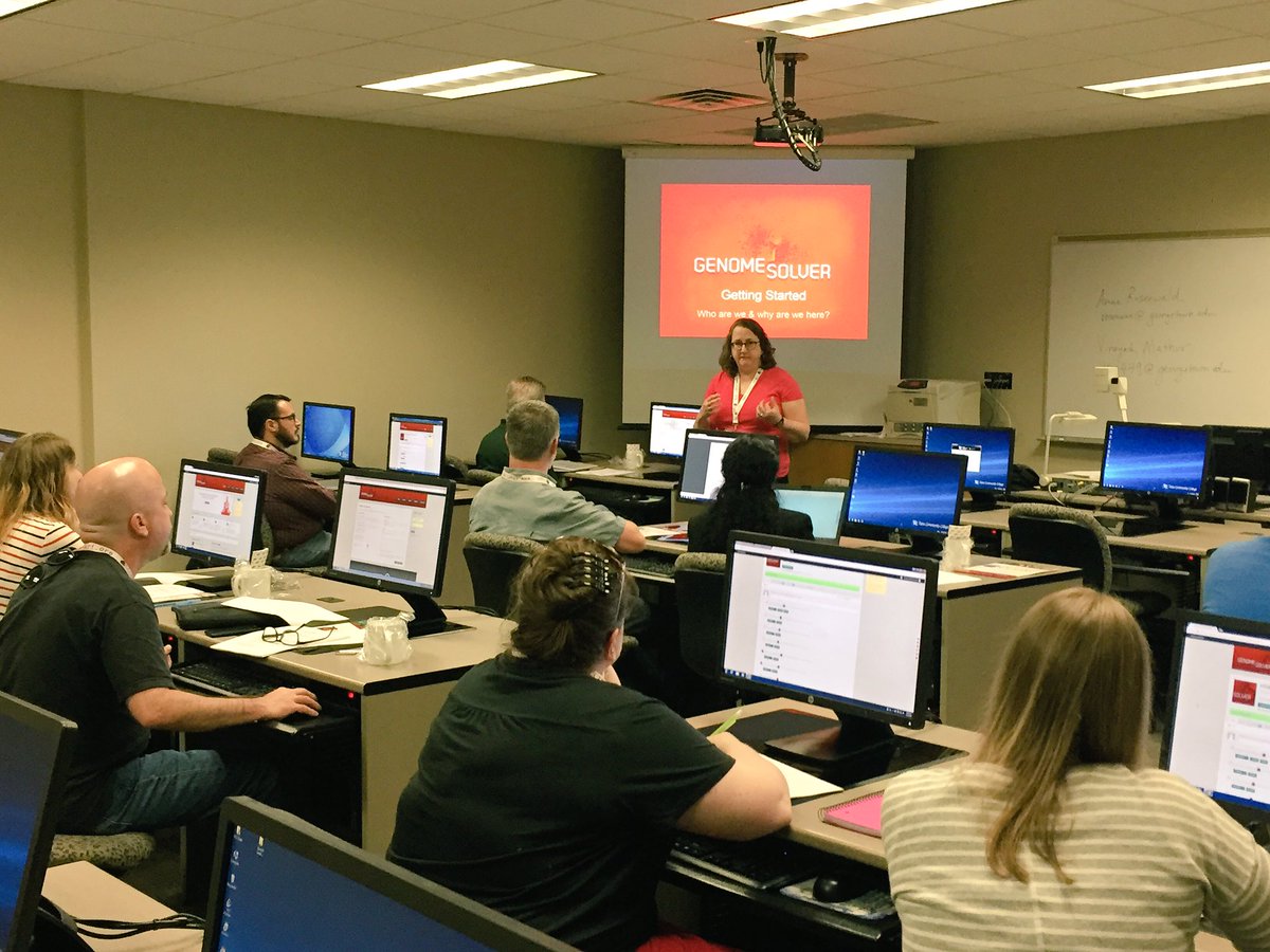 genome_solver's tweet photo. We are off with Day 2 of the Genome Solver workshop at the CCURI Lab Methods Workshop 2017 #genomesolver https://t.co/fKbHr4wXRd