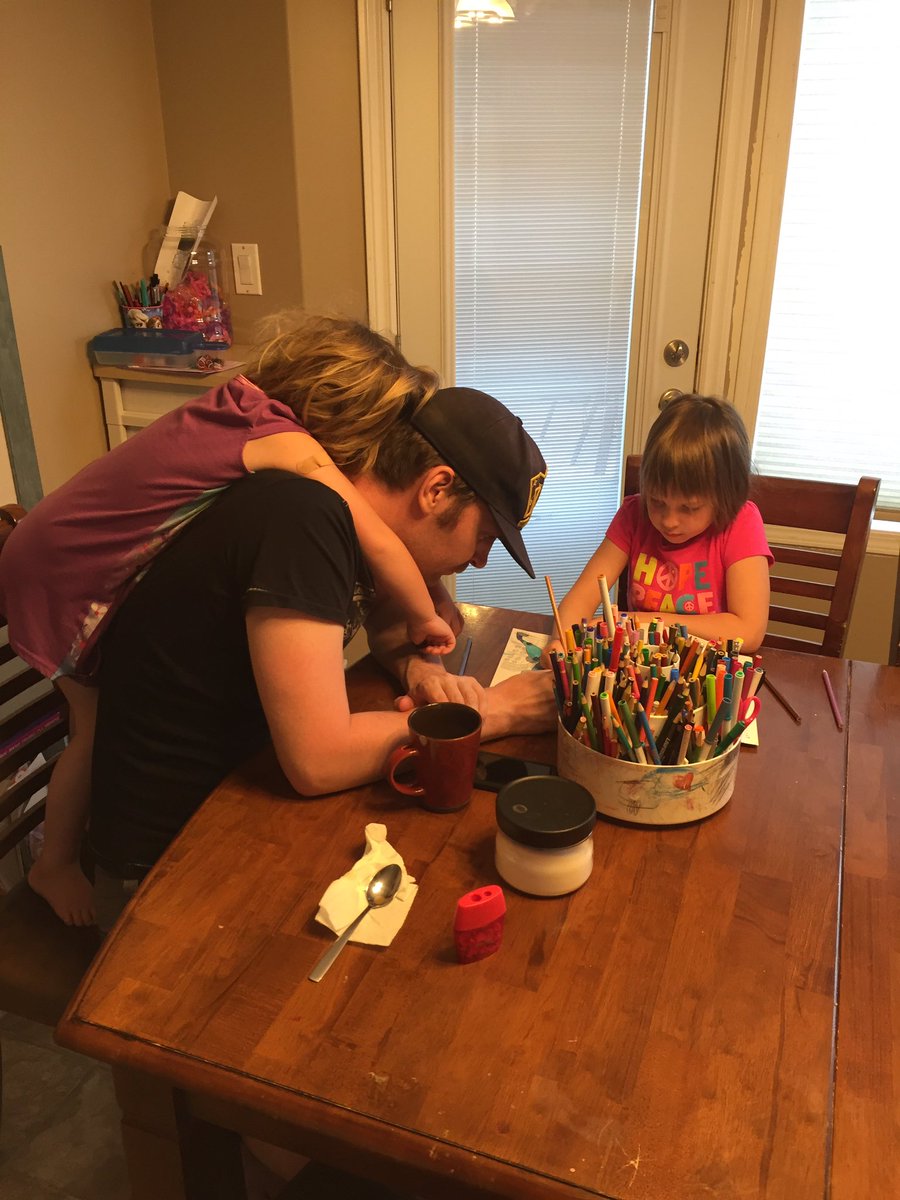 ShelleyWiart's tweet photo. My youngest supervising Uncle's colouring this morning. #bossinthemaking #unclelove https://t.co/Qdjm70cV1B